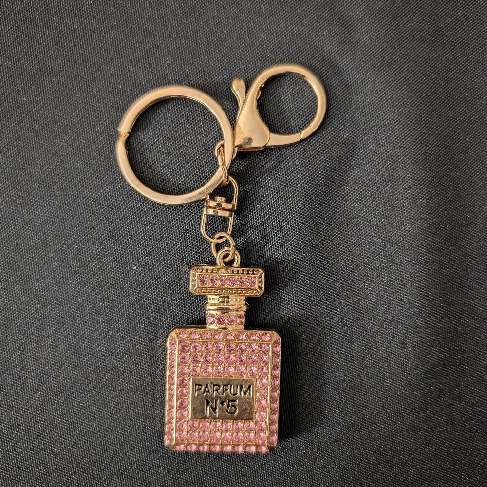 Pink Perfume Bottle Keychain